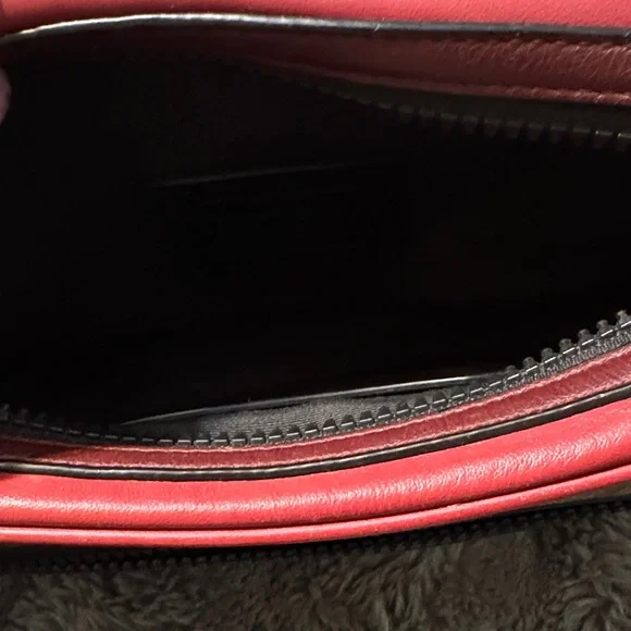 Coach Tan Signature Canvas Cosmetic Pouch with Red Trim - Picture 5 of 5